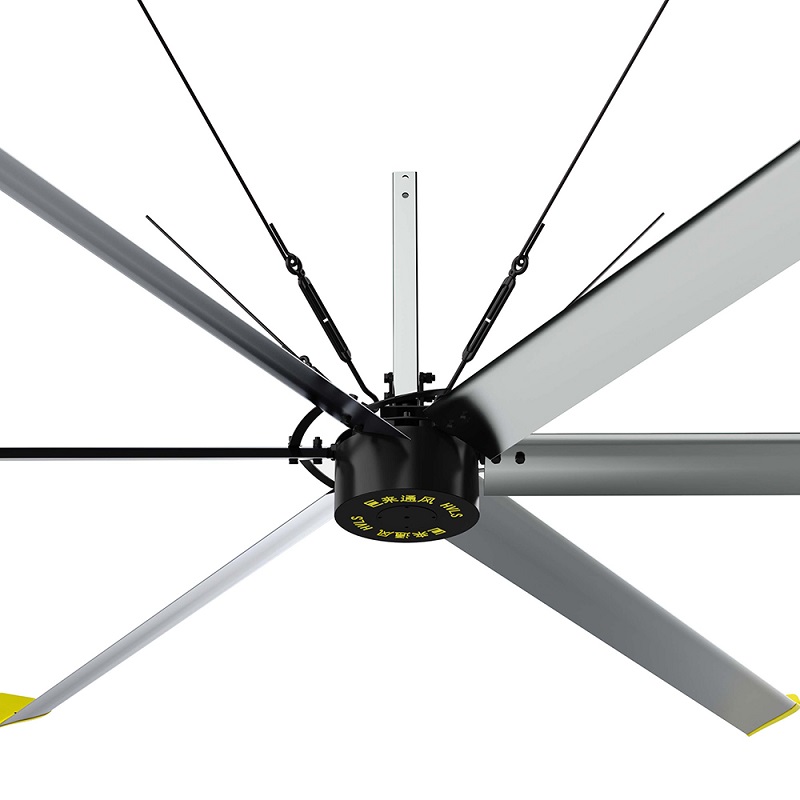 Why does the Industrial Fans in the warehouse rotate slowly?