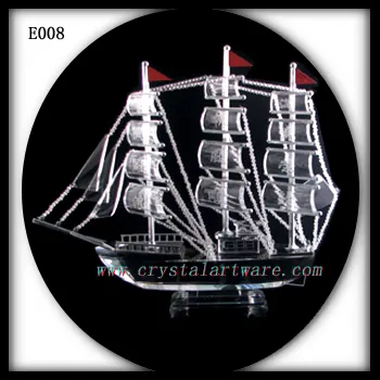 crystal model of sailing boat E008