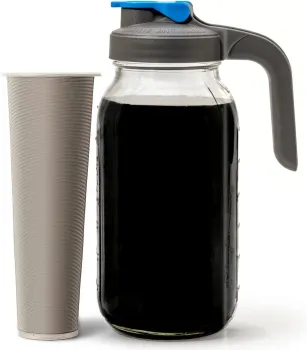 64 OZ Stainless Steel Coffee Strainer: A High-Quality Cold Brew Coffee Maker for Wide Mouth Mason Jars