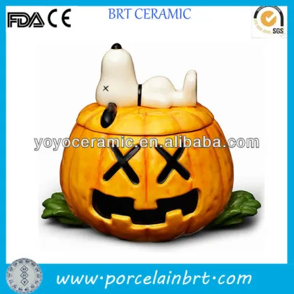 yellow storage food ceramic halloween pumpkins