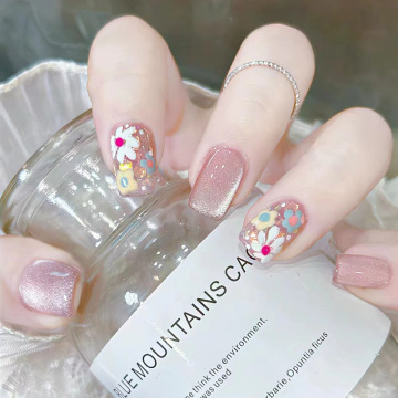Wholesale Pink Flower Glitter French Style Acrylic Artificial Fingernails: The Ultimate Nail Art Solution