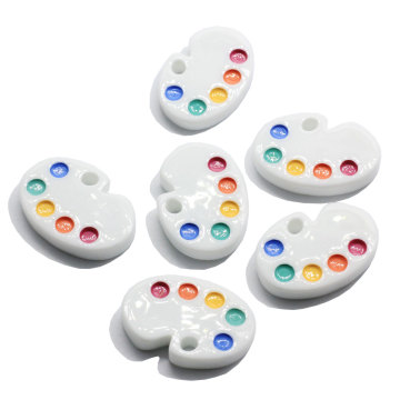 Wholesale Pretty 100pcs/bag Colorful White Artist Draw Board Flat Back Resin Cabochons for Slime Making Accessories