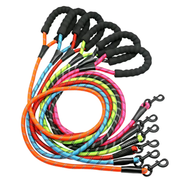2024 Reflective Adjustable Pet Dog Leash - PP Material with Metal Rivets