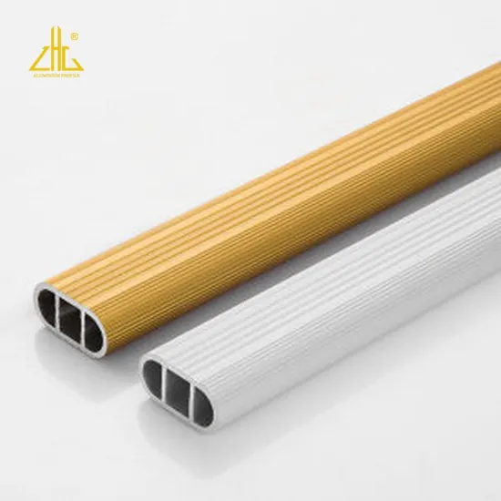 15mm Aluminum Flat Tube Profile for Closet Rail and Furniture
