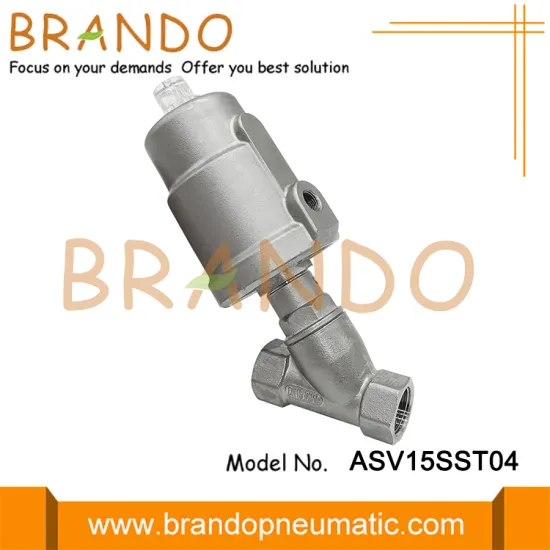 1/2'' DN15 PN16 Pneumatic Angle Seat Valve Treaded Ports