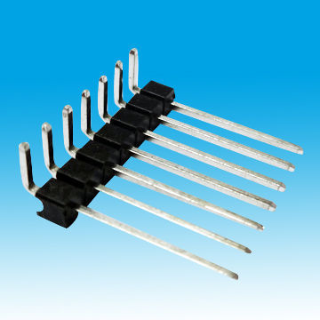 Pin Header, 2.54mm, 0.100 Inches, Single Row, Right Angle Type, Height 2.5mm, Tin-plated, RoHS Mark