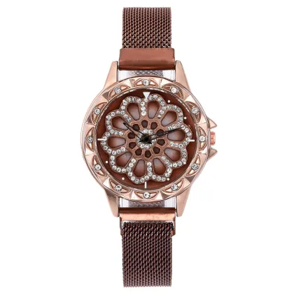 360 Rotation Girl's Magnets Quartz Bracelet Watch for Women: Stylish Timepieces