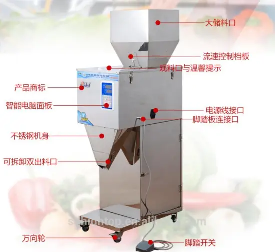 10-1000G powder filling machine, weight filler, vibratory filler for tea bag /seed/grain