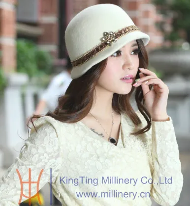 Fashion winter women church party hats fedora