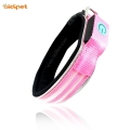 Rosa vadderad Soft Light Up Led Dog Collar