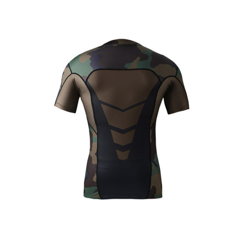 Custom sublimation camouflage compression durable shirt
