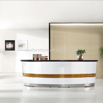 Tall curved reception desks hotel counter ring design IE104