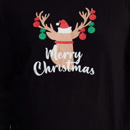 Wholesale Family Christmas Pajamas: Black Cotton Bear Print with OEM&ODM