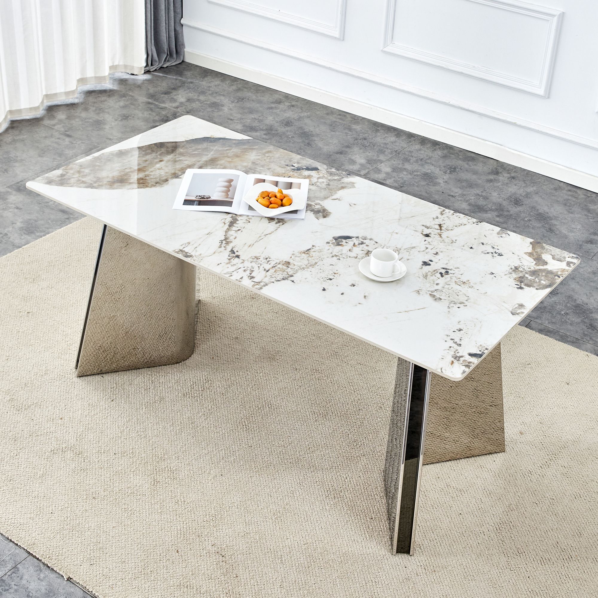 stainless steel dining table