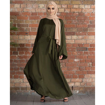 Flowy Solid Color Kaftan Abaya Robe Long Sleeve Women Muslim Prayer Maxi Arabic Style Casual Dress Islamic Clothing Dress