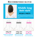 Alileader Recommend 24inch Long Straight Hairpiece Silk 5 Clips Seamless Clip In Hair Extension