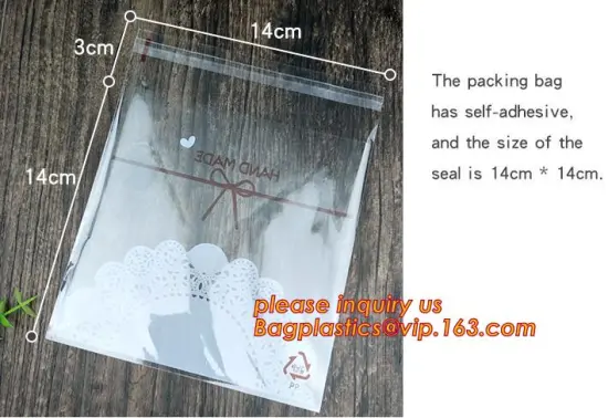 adhesive sel Bopp plastic bag BOPP self sealing bag, Self Adhesive Clear Cellophane Bag, Clear plastic bag