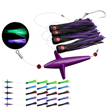 Deep Sea GT Trolling: 6'' Octopus Lure Set for Tuna Fishing (5pcs)