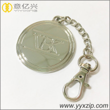 Engraved logo name custom shaped metal keychain