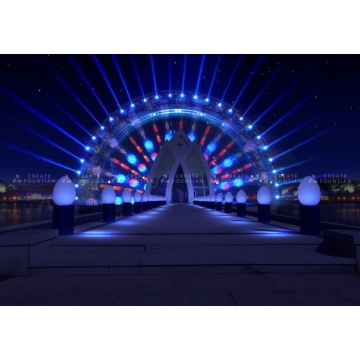 น้ำพุฉายจอน้ำกลางแจ้ง