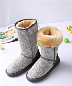 Color leather women winter boots