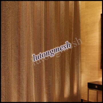 Decorative metal chain mail mesh room divider