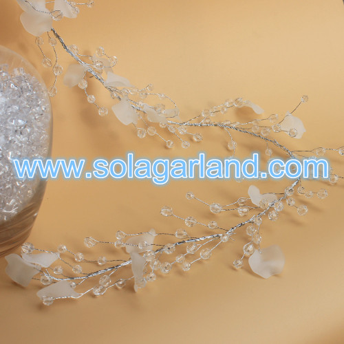 Fashion Frost Petal Beaded Branch Silver Wire
