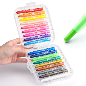 M&amp;G 18 Color Lindo Crayón de cera redonda de dibujos animados para niños