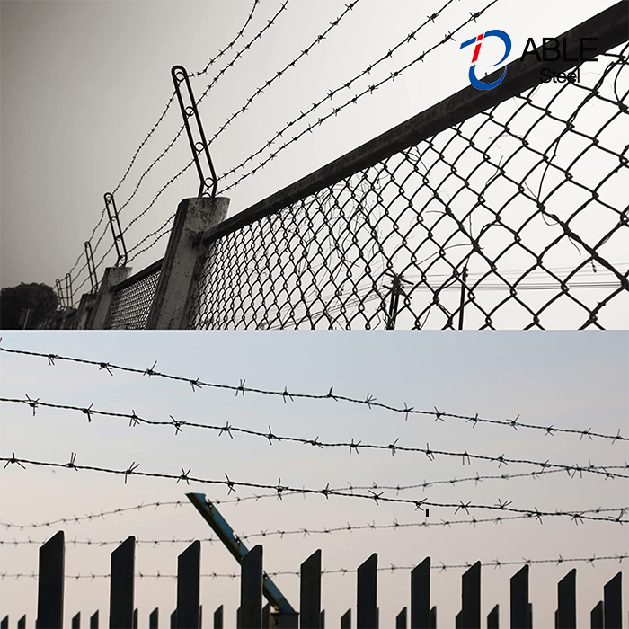 PVC Coated Barbed Wire Fence