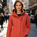 Chaqueta aislante para mujer con capucha con cremallera
