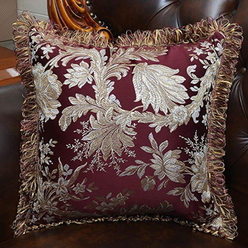 Satin Jacquard Tassel Edge Decorative Pillowcases