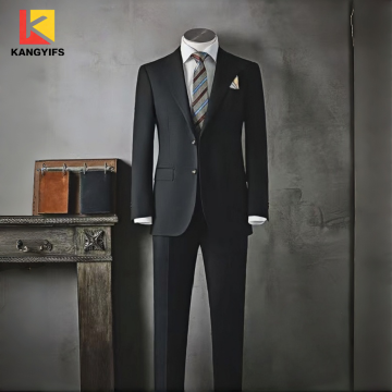 Costume d'affaires décontracté noir à simple boutonnage pour hommes