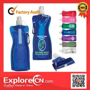 Custom plastic foldable water bottle