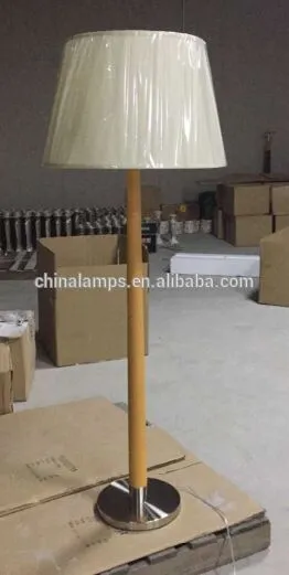 Energy saving pioneer hobby lobby tables hotel furniture natural wood desk lamps with lampshade for hotel inn lighting