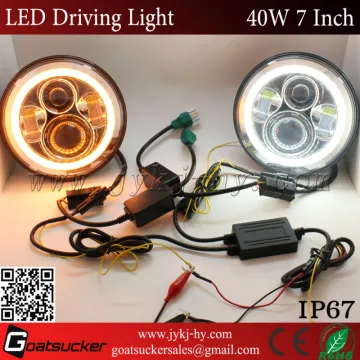 2017 new halo ring effect 12V 24V 40W harley daymaker round led 7" headlight