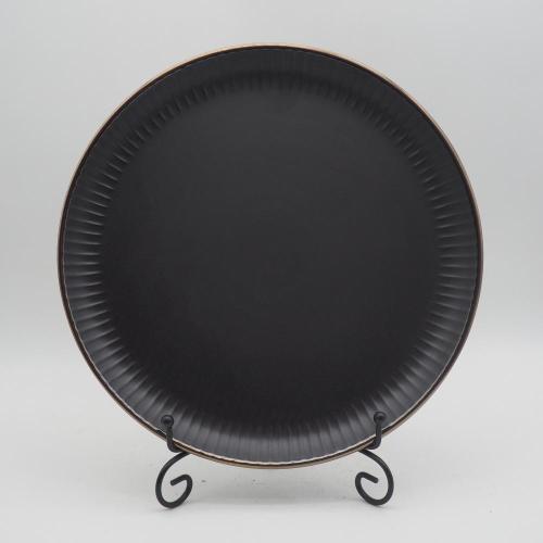 Das beliebteste Schwarz -Gold -Farbgeschirrset, Steinzeug -Tischgeschirrset, Set für das Tischgeschirr aus dem Schwarz und Gold