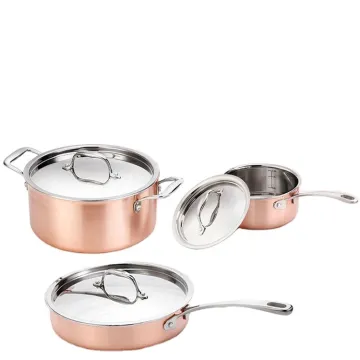 Copper Clad Cookware Set: Tri-ply Pots and Pans for Home Kitchens