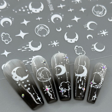 Leidankou Moon and Stars Self-Adhesive 3D Nail Decals