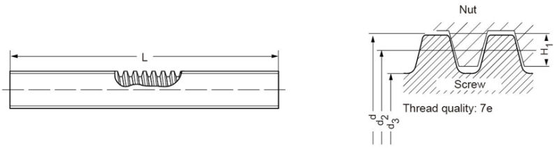 Trapezoidal Lead Screw Acme Screw (TR 14X3)