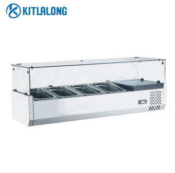 Kitlalong Newest Salad Bar Work Table with Refrigerator Freezer Counter Top Workbench