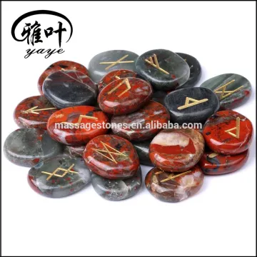 Natural Semi precious stone Reiki Healing Pocket palm stone Rune set