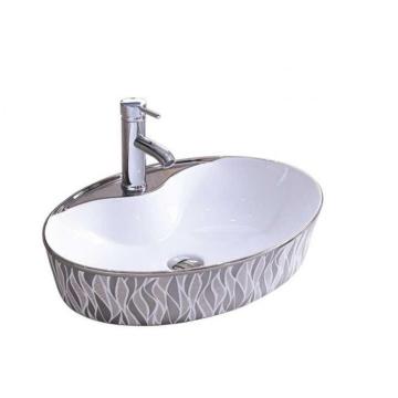 Wash Basin Colour With Sliver Flower Bathroom Sink