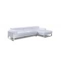 Modena White Leather Sectal Sofa가있는 의자