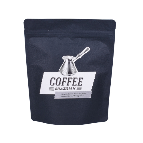 Matt Finish Black Ziplock Roasted Coffee Bag Pouches kemasan fleksibel
