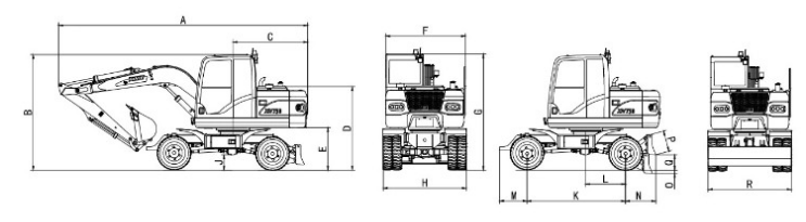 6 ton wheel excavator