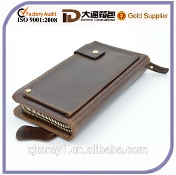 Coffee Real leather Wallet Purse Card Case Men Clutch Bag Hand Bag