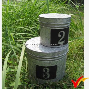 Antique metal storage boxs with cover