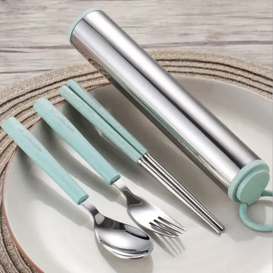 Wheat Straw 304 Stainless Steel Tableware Set