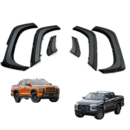 Matte Black Wheel Arch Eyebrow Fender Flares with Bolts for Triton L200 MR MQ Strada 2023 2024+