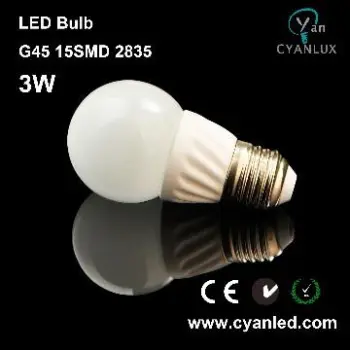 3W LED ceramics bulb G45 A45 E27 SMD glass lamps lights lighting